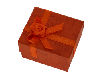 Ringbox Schmuckbox rechteckig orange